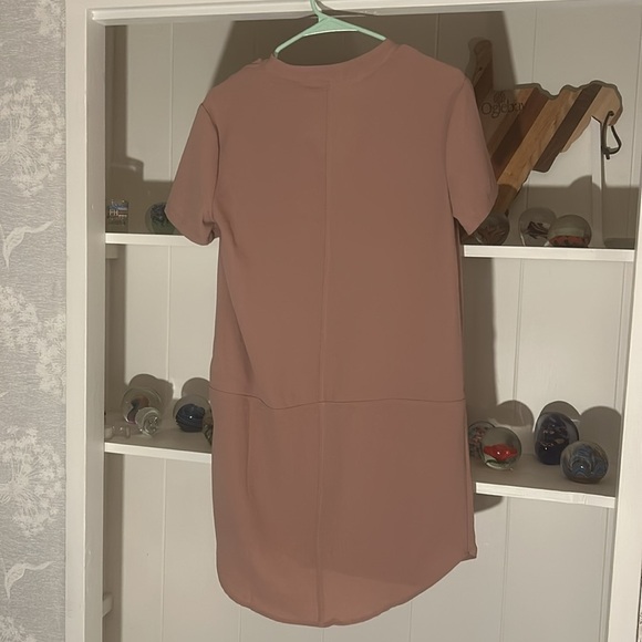 All In Favor Dress Pink Adobe V Neck Hailey Crepe Dress - Picture 2 of 5